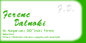 ferenc dalnoki business card